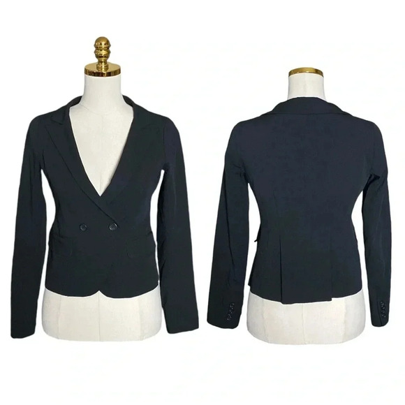 THEORY  Selkaey Double Breasted Tailored Wool Blend Jacket in Fixture Ponte Sz 2 - Picture 6 of 10